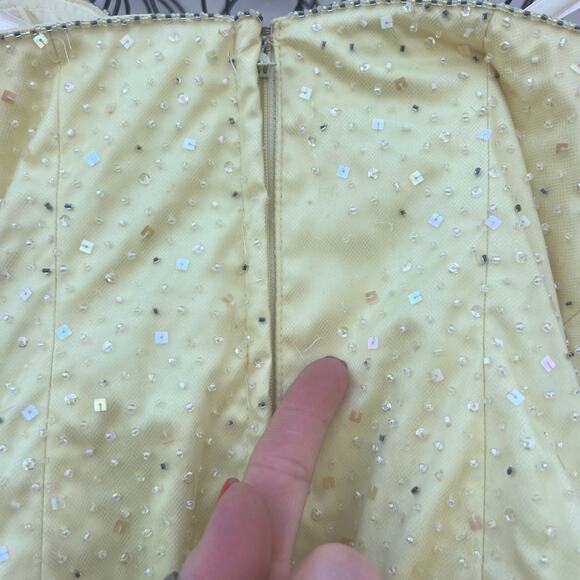 Mori Lee Y2K Butterfly Bead Embellish Yellow Poof quinceañera Prom Ball Gown 3/4 - Picture 9 of 15